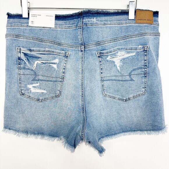 NWT American Eagle Outfitters Super High Rise Shortie Jean Denim Shorts 18 34W - Picture 3 of 5